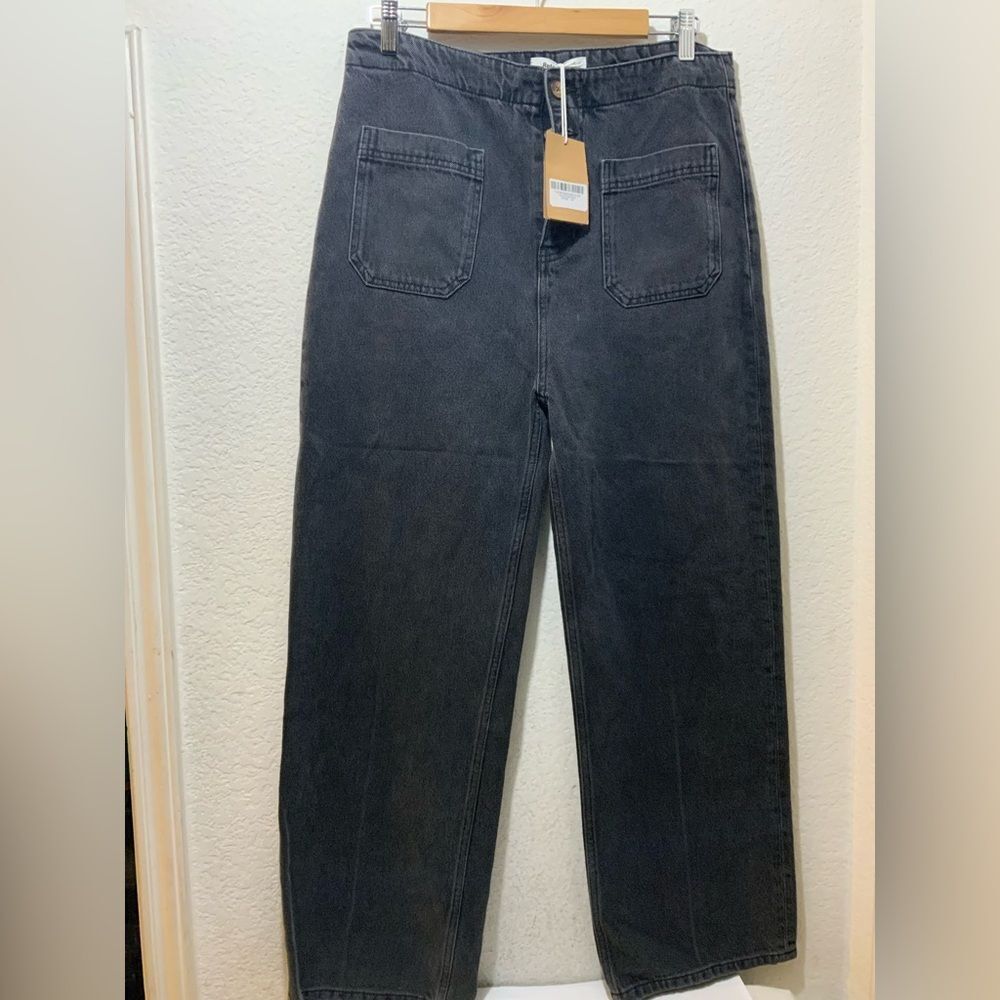 NWT Reformation Seine  cropped High rise wide leg jeans 30